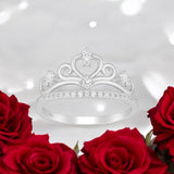 Sparkling Crown and Heart Ring