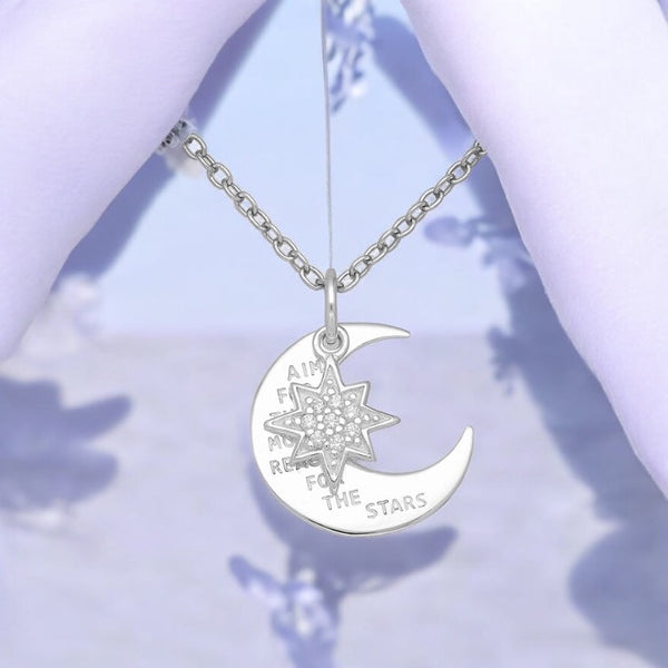 Sterling Silver Moon Pendant Necklace