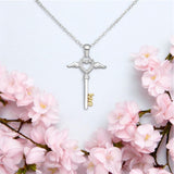 Sparkling Key Heart, Wings and "Love" Pendant Necklace