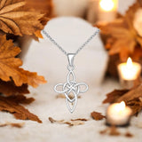 Sterling Silver Celtic Witches Knot Pendant Necklace