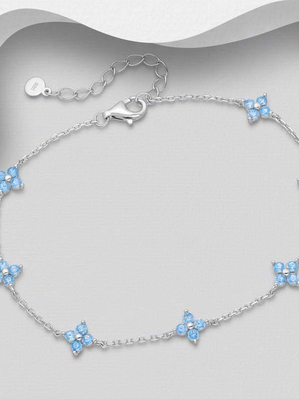 Sterling Silver Flower Bracelet