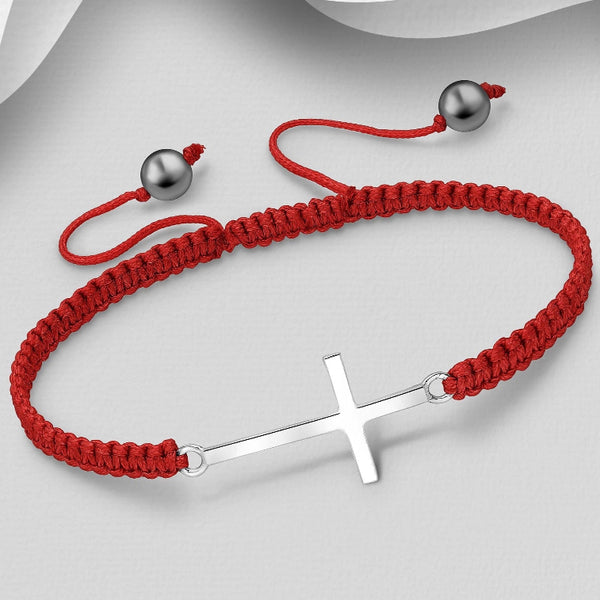 Sterling Silver Cross Bracelet