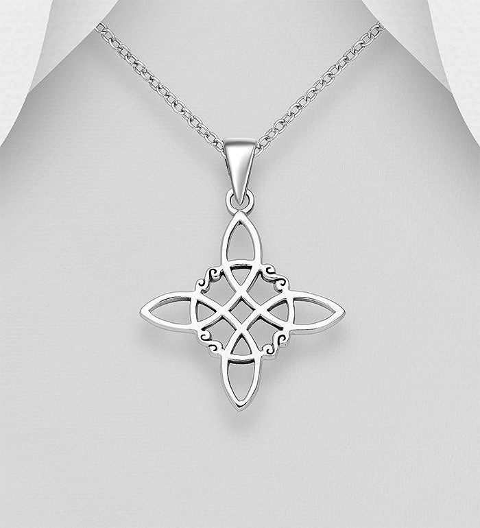 Sterling Silver Witches Knot Necklace