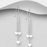 Sterling Silver Heart Coil Hook Earrings