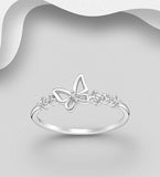 Sterling Silver Ring with Butterfly decoration