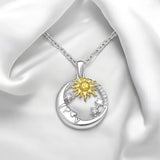 Sparkling Moon & Sun Pendant Necklace