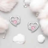 Silver Heart and Paw Earrings