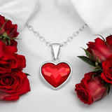 Fine Austrian Crystal Heart Pendant Necklace