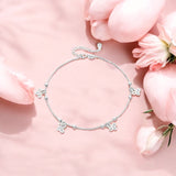 Sterling Silver Ball and Butterfly Anklet