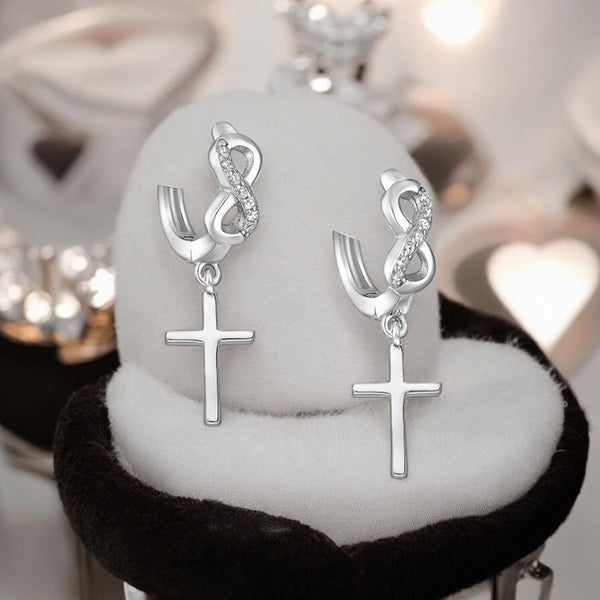 Cross & Infinity Hoop Earrings