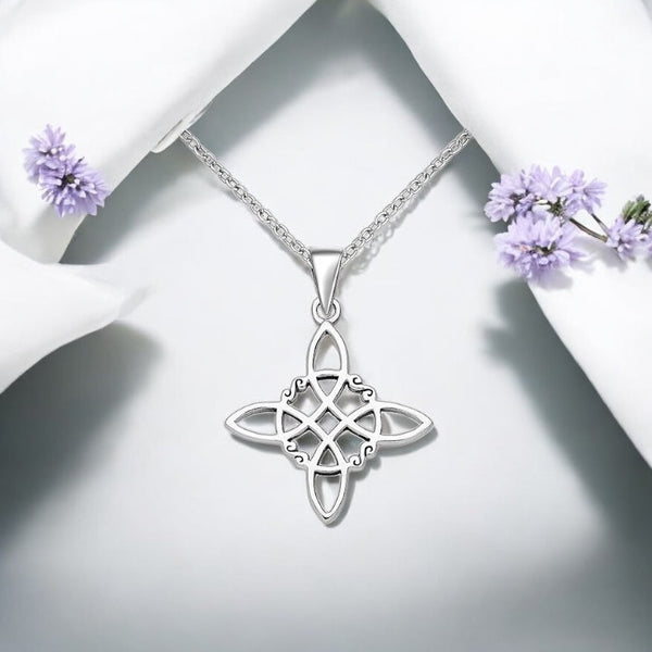 Sterling Silver Witches Knot Pendant Necklace