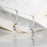 Sterling Silver Moon Hoop Earrings
