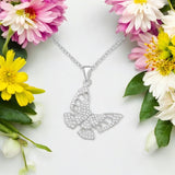 Sparkling Butterfly Pendant Necklace