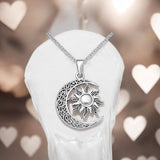 Sterling Silver Moon & The Sun Pendant Necklace