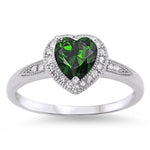 Sterling Silver CZ Ring Heart