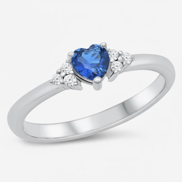 Sterling Silver CZ Ring - Heart