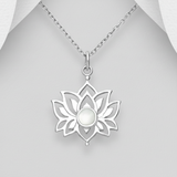 Sterling Silver Lotus Pendant Necklace