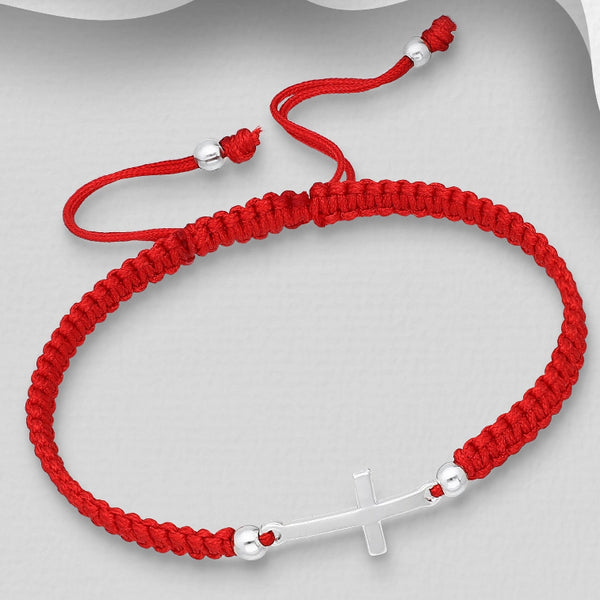 Cross with Adjustable Thread Bracelet