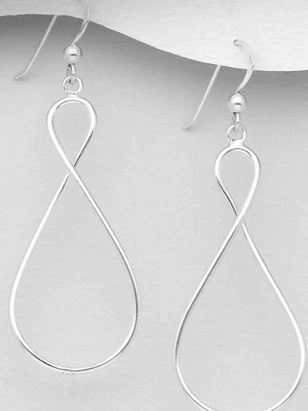 Sterling Silver Infinity Hook Earrings