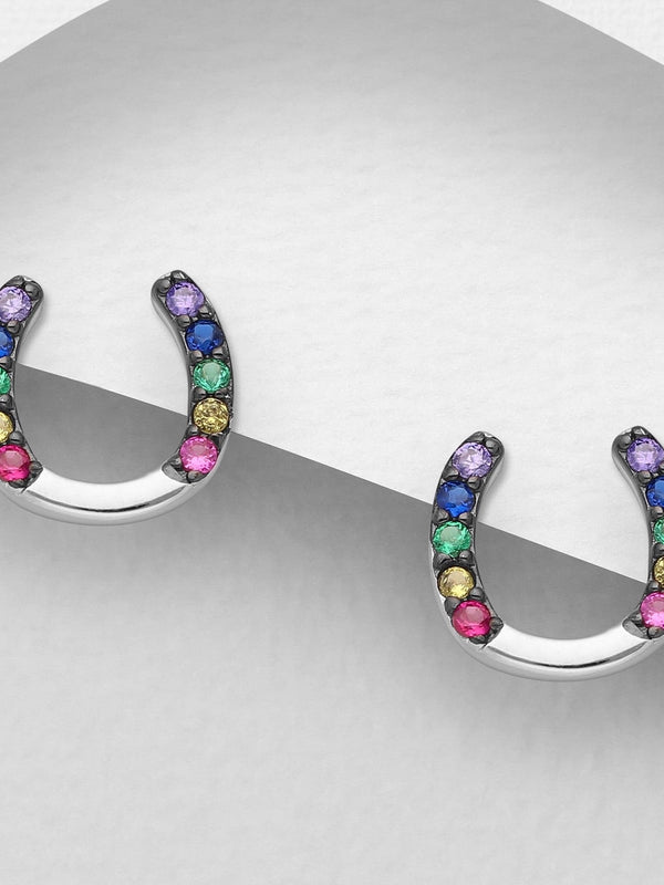Sterling Silver Horseshoe Earrings