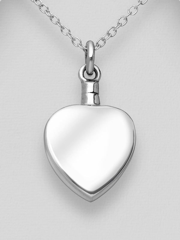 Sterling Silver Cremation Keepsake Pendant Necklace