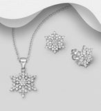 Snowflakes Earrings and Pendant Set