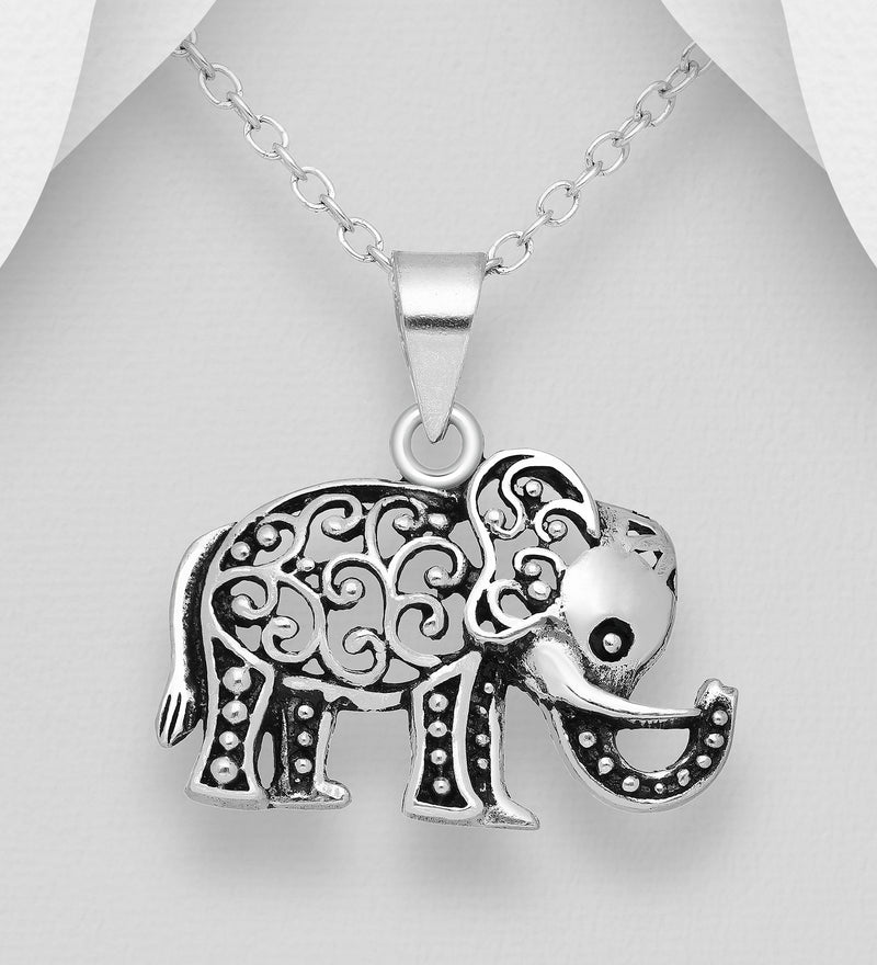 Diamond Elephant Necklace 1/10 ct tw Sterling Silver 18” | Kay