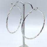 Sterling Silver Twist Hoop Earrings