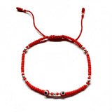 Sterling Silver Eye Red Bracelet