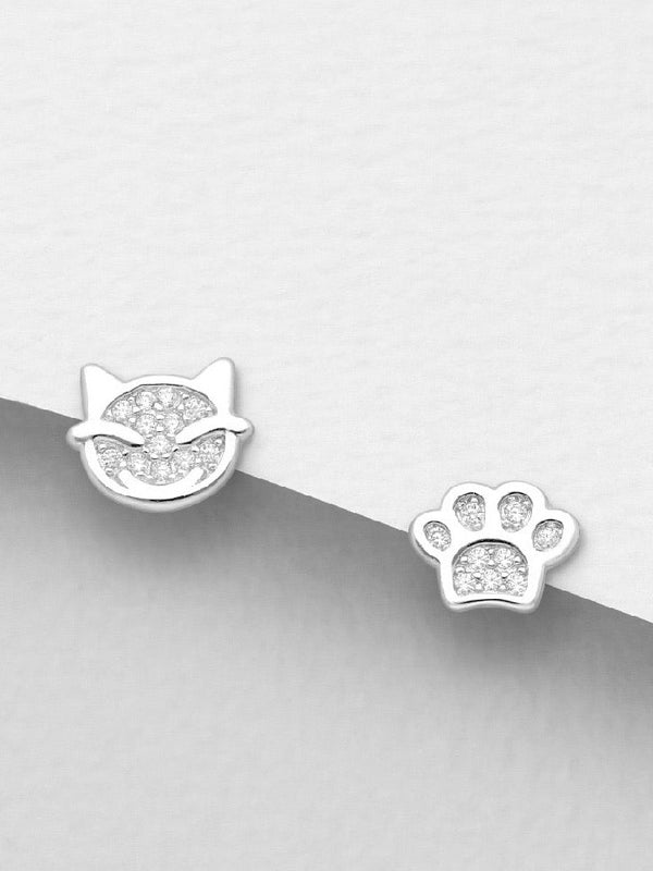 Cat and Paw Earrings