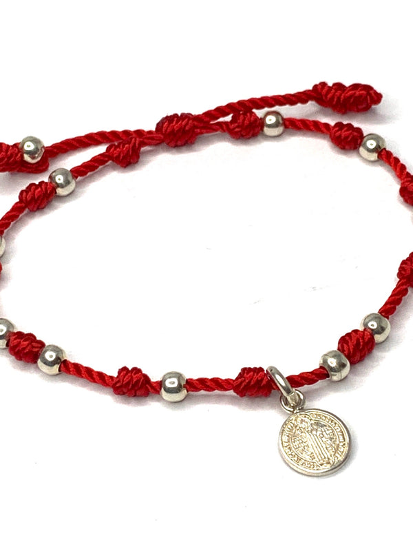 Sterling Silver Red Knots Bracelet