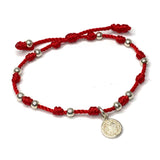 Sterling Silver Red Knots Bracelet