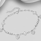Sparkling Heart and Clover Bracelet