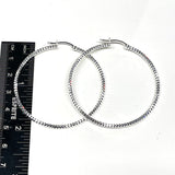 Sterling Silver Texture Hoop Earrings