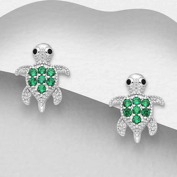 Sterling Silver Turtle Earrings