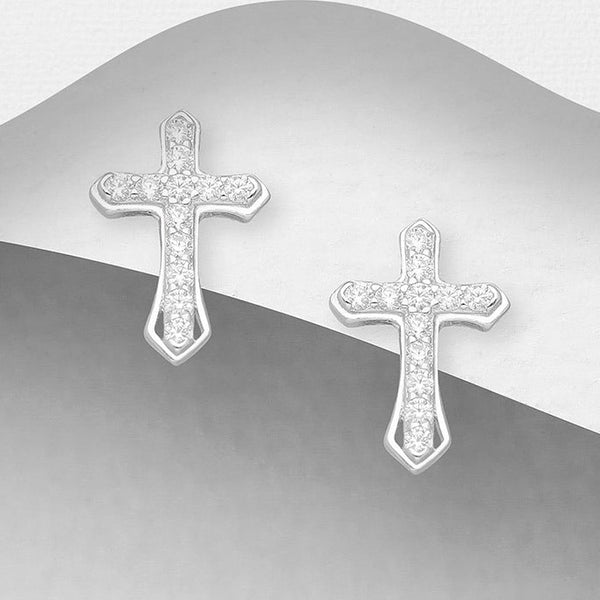 Sterling Silver Cross Earrings