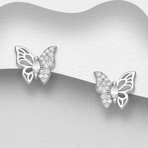 Sterling Silver Butterfly Earrings